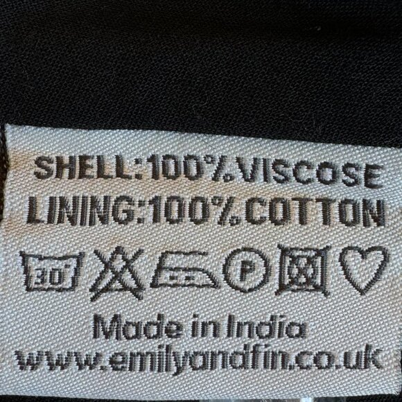 Emily and Fin Lucy Dress Blue Wind Trees Print Side Pockets Fit and Flare 1X - Picture 9 of 10